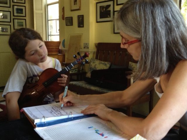 Beverly Hills violin student Loretta gets a strong foundation in music during her violin lesson from Constance.